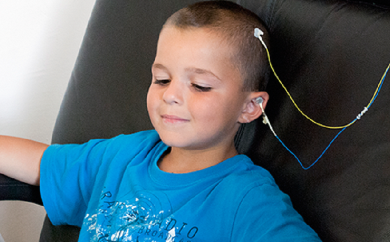 Boy in neurofeedback session